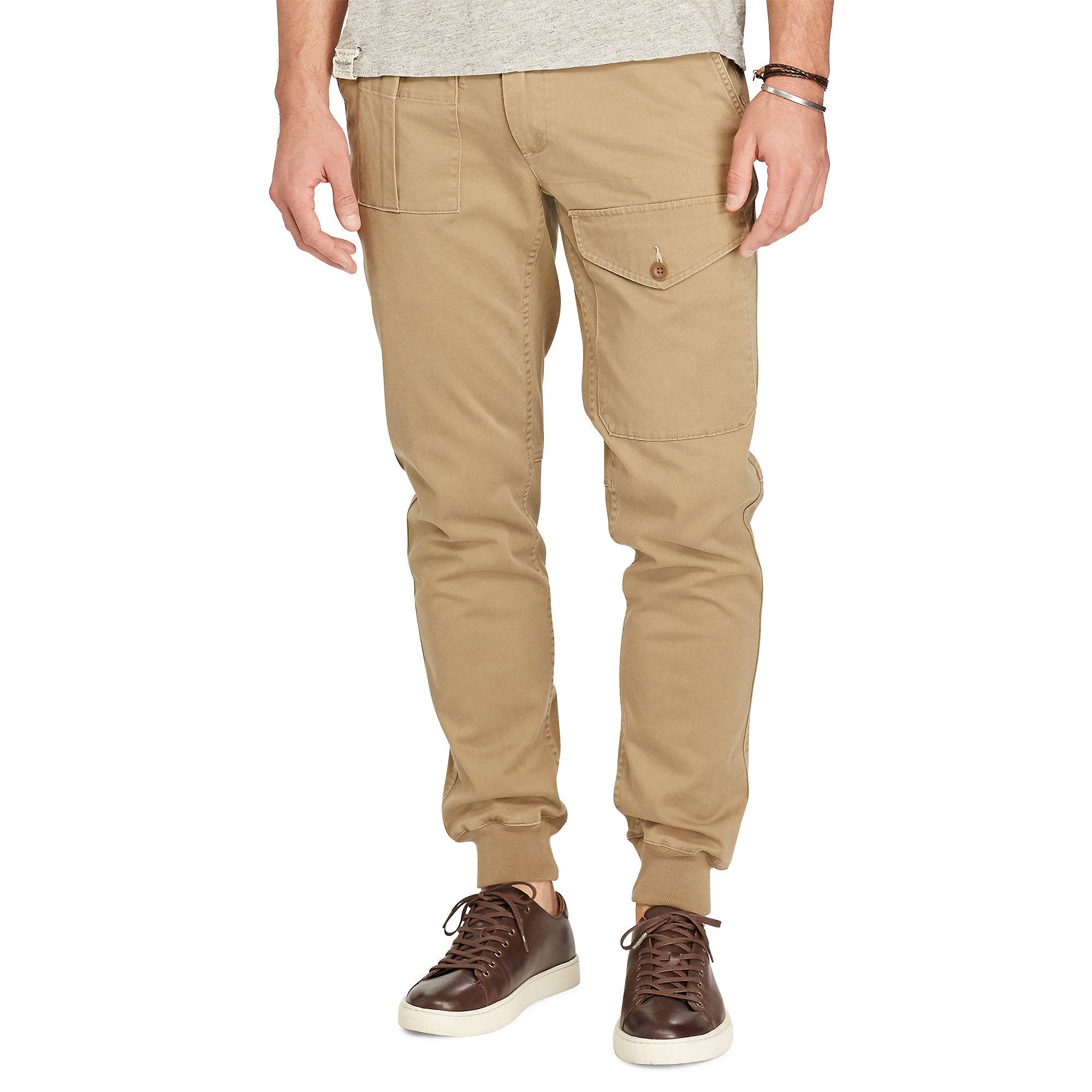 Polo ralph lauren Stretch Straight Fit Jogger in Natural for Men | Lyst